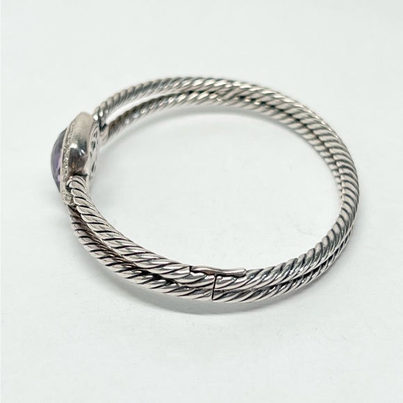 David Yurman Black Orchid Diamond Albion Double Cable Bracelet .925 - Picture 5 of 9